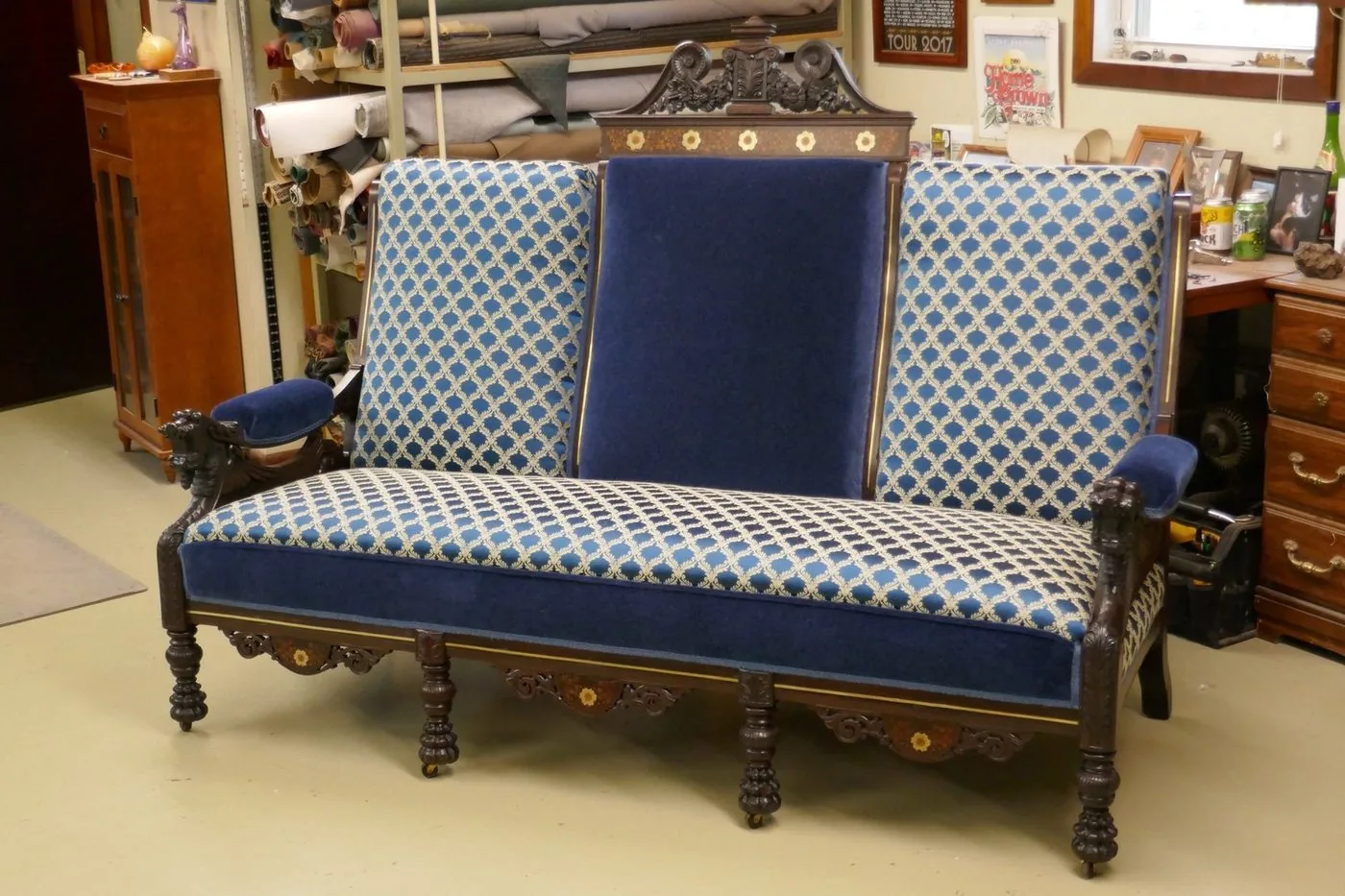 1885 Charles Tisch Sofa, finished