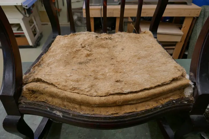 The original padding materials uncovered...