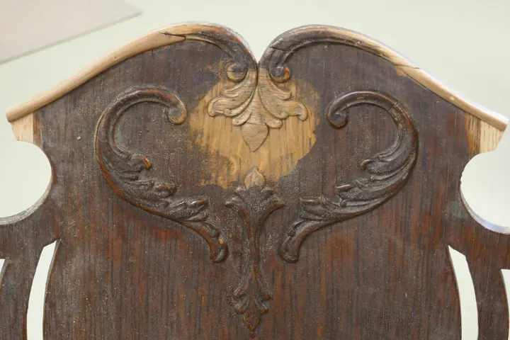 Missing pieces carved from antique oak.