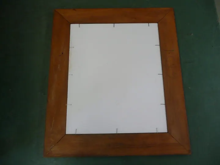 Glass cleaned inside and out, acid-free backer board nailed in place, old paper backing washed away...