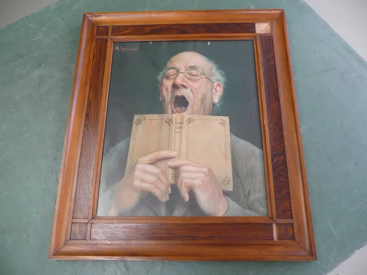 My mother had this tucked away in the closet all the years of my youth. The frame had missing pieces when it was passed onto me.