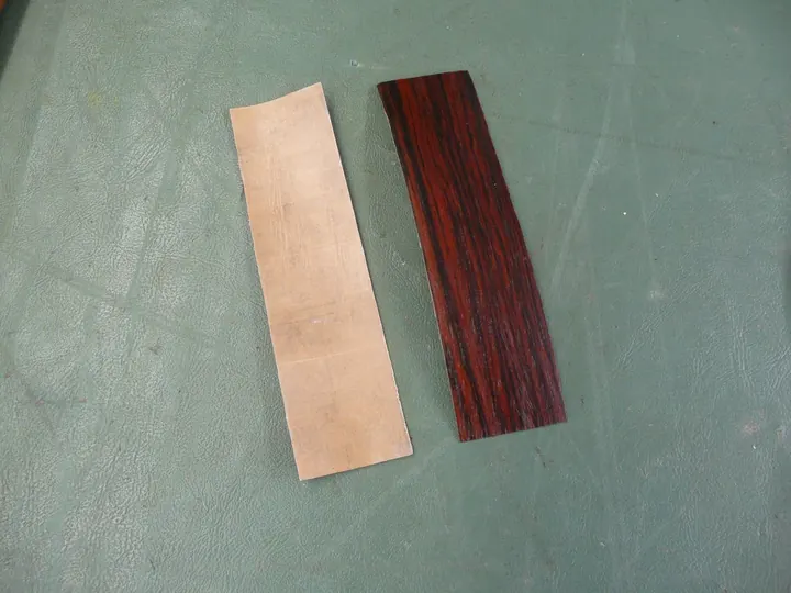 Rosewood veneer I've double coated with paper veneer tape.