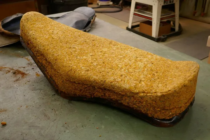 Original foam was pretty much still intact with minor erosion around the seat pan.