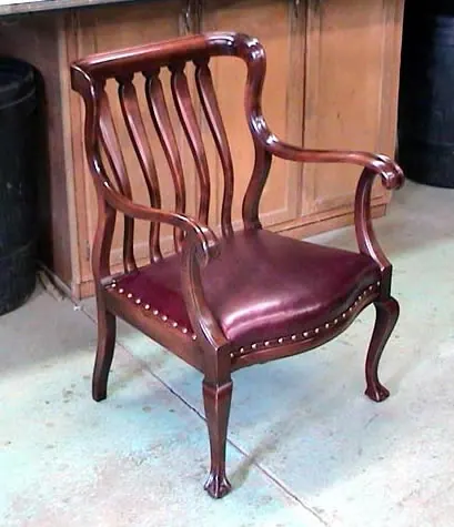 Horsehair and Leather Armchair, finished