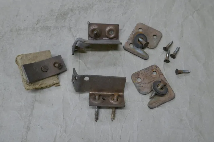 Rusted and tarnished hardware.
